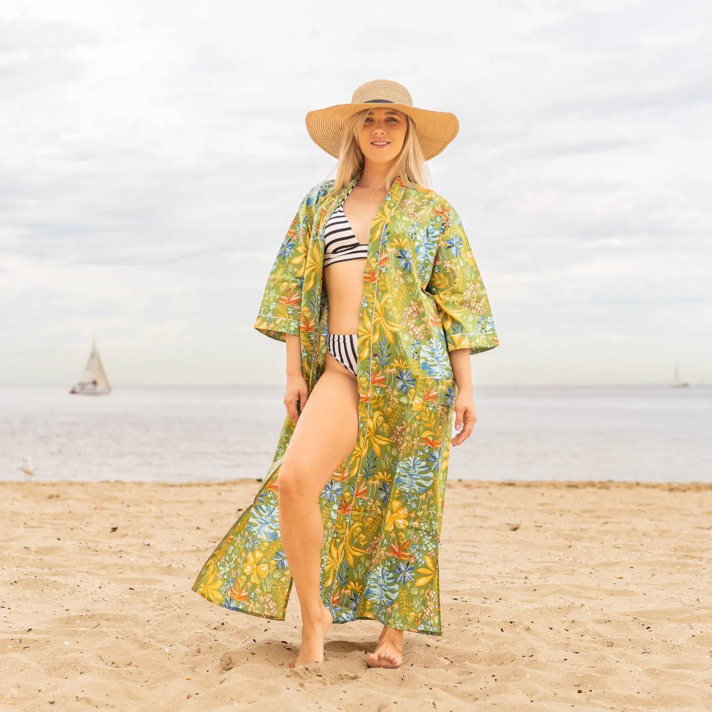 Tropical Floral Robe
