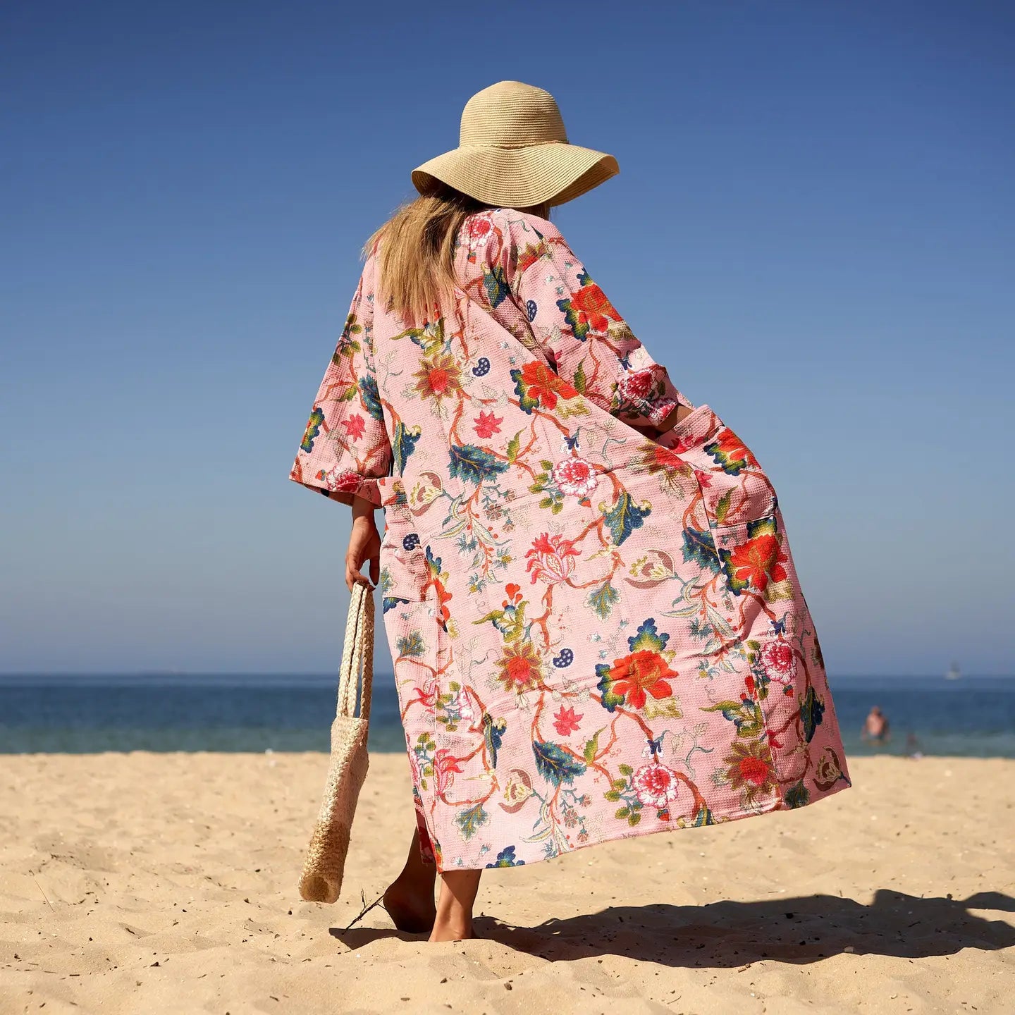 Tidal Tranquility Waffle Kimono Robe