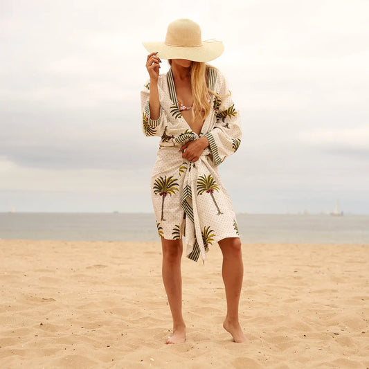 Palm Tree Kimono Robe