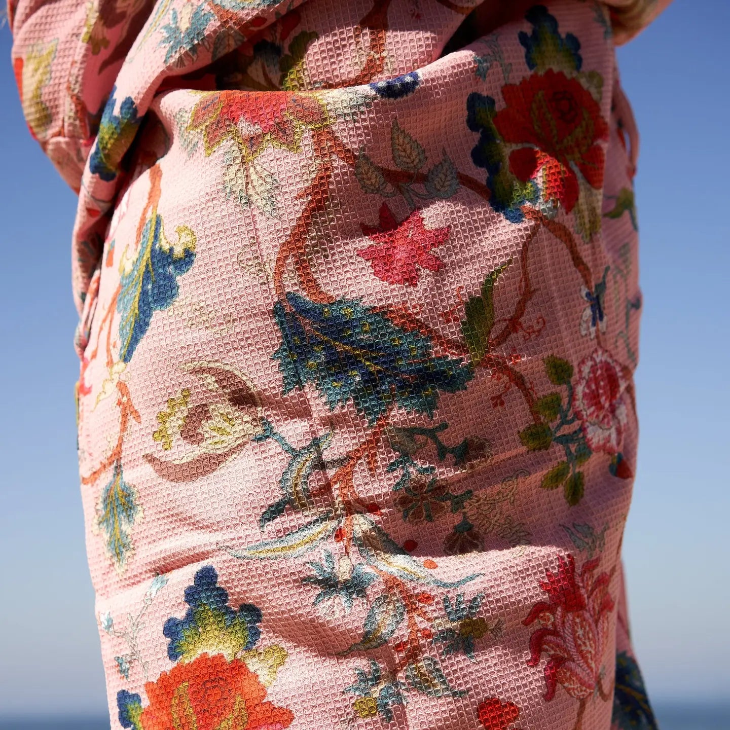 Tidal Tranquility Waffle Kimono Robe