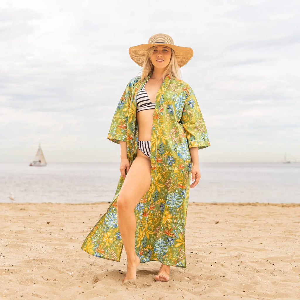 Tropical Floral Robe