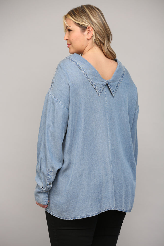 Oversized Washed Tencel Shirt
