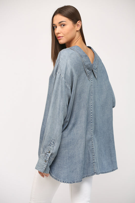 Oversized Washed Tencel Shirt